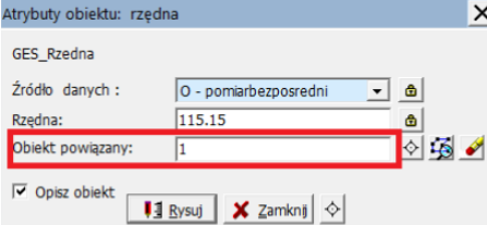 Widok okna atrybutów obiektów